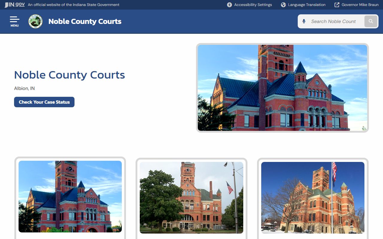 Noble County court records after jail arrest court divisions